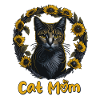 Cat Mom Maman chat tournesol