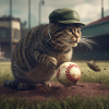 Cat playing ball
