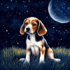 Beagle & the moon