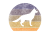 Retro German Shepherd Sunset