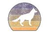 Retro Schäferhund Sonnenuntergang