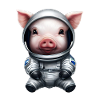 Schwein als Astronaut