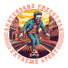 Cool Skull Skeleton Skateboard Skater