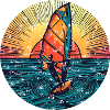 Windsurfer Surfer Sunset