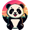Cute Panda Sunset Design