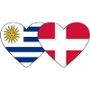 Uruguay Denmark Heart Flag