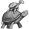 Turtle rides on turtle