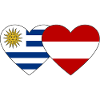 Uruguay Austria Heart Flag