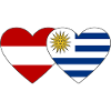 Austria Uruguay Heart Flag