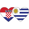 Croatia Uruguay Heart Flag
