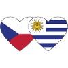 Czech Republic Uruguay Heart Flag