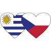 Uruguay Czech Republic Heart Flag