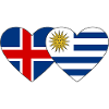 Iceland Uruguay Heart Flag
