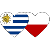 Uruguay Poland Heart Flag