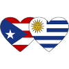 Puerto Rico Uruguay Heart Flag