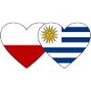 Poland Uruguay Heart Flag