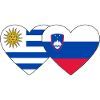 Uruguay Slovenia Heart Flag
