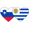 Slovenia Uruguay Heart Flag