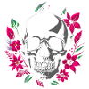 Skull on flowers