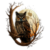 Owl Full Moon Owl in the Forest Night Owl