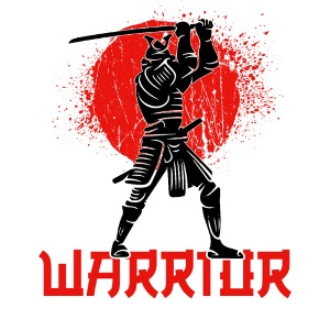 Design with Samurai warrior