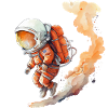 Illustration d’aquarelles d’astronautes