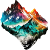 Bunte Berge Grafik