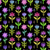 Blumen pattern, scwarzer Hintergrund