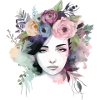 Woman with flowers