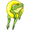 Frog swimming lifebuoy