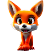 Fox with big googly eyes