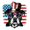 Patriotic Dog American Flag Patriot