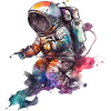 Astronaute Aquarelle Lune