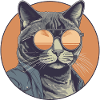 Katze Mietz Stubentiger Sonnenbrille