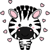 Süßes Zebra mit Herzchen