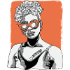 Frau Mit Afrotrap-tattoo