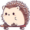 Cute hedgehog skating