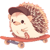 Cute hedgehog skating