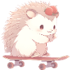 Cute hedgehog skating