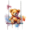 Nounours sur sa balançoire
