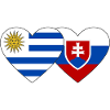 Uruguay Slovakia Heart Flag