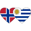Norway Uruguay Heart Flag