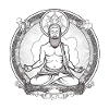 Sedentary meditating yoga teacher