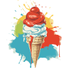 Italienisches Vanille-Erdbeer-Eis