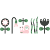 hungry pink snail with flowers