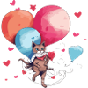Mina la chatte aux ballons