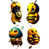 kawaii happy bees