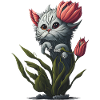 Chat extraterrestre fleur