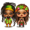 Homme rasta et femme rasta