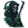 Grim Reaper with grass